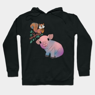 Schwein und Eichhörnchen Hoodie